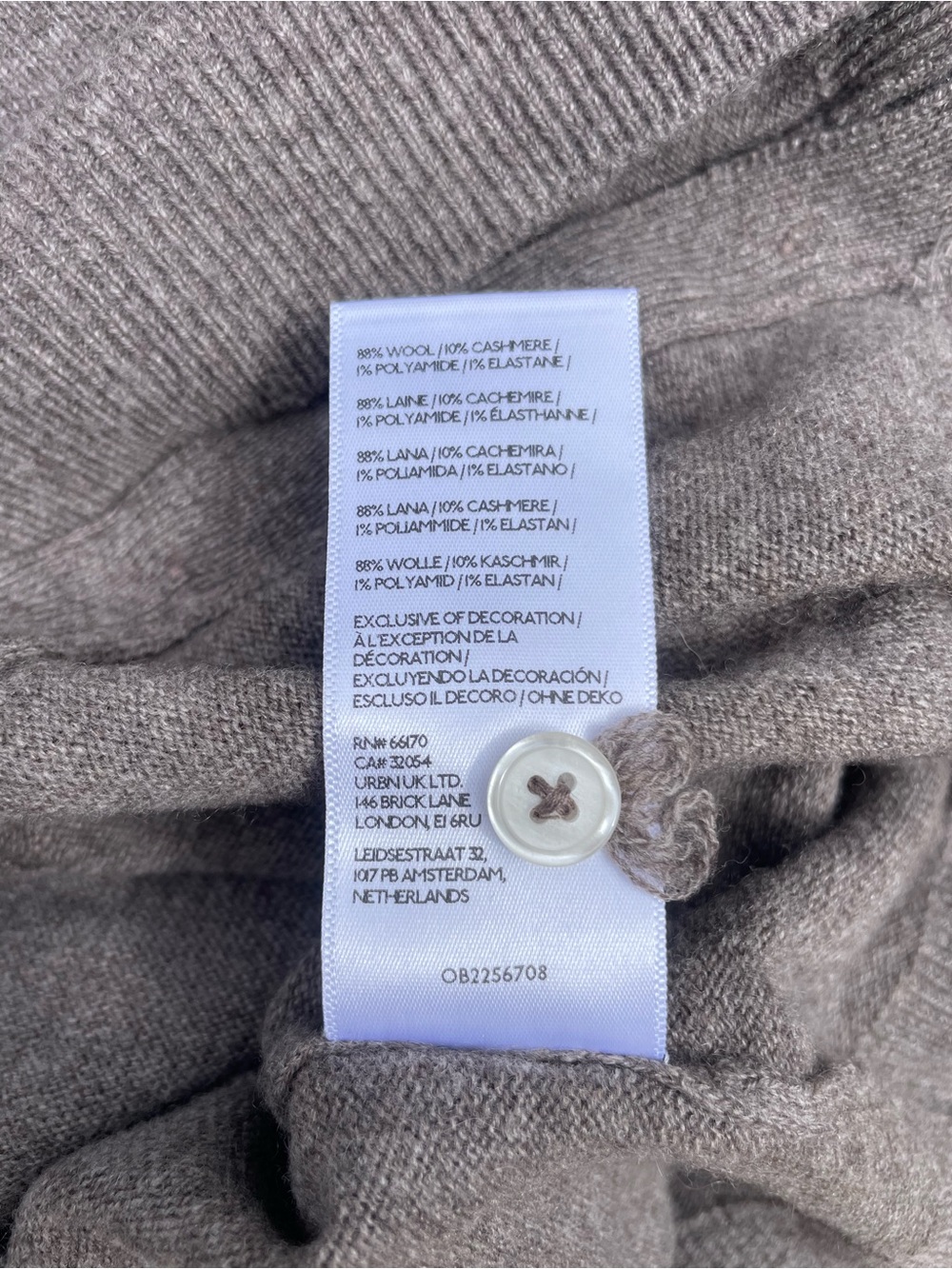 Pilcro Wool and Cashmere Gray-Brown V-Neck Button Front Sweater Vest - Picture 8 of 8